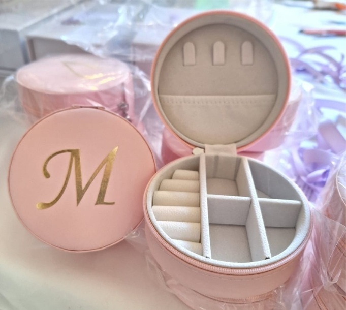 Porta joias personalizado redondo Madrinhas de casamento