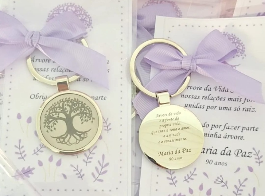 Lembrancinhas de Aniversário para Adulto Chaveiro 90 anos