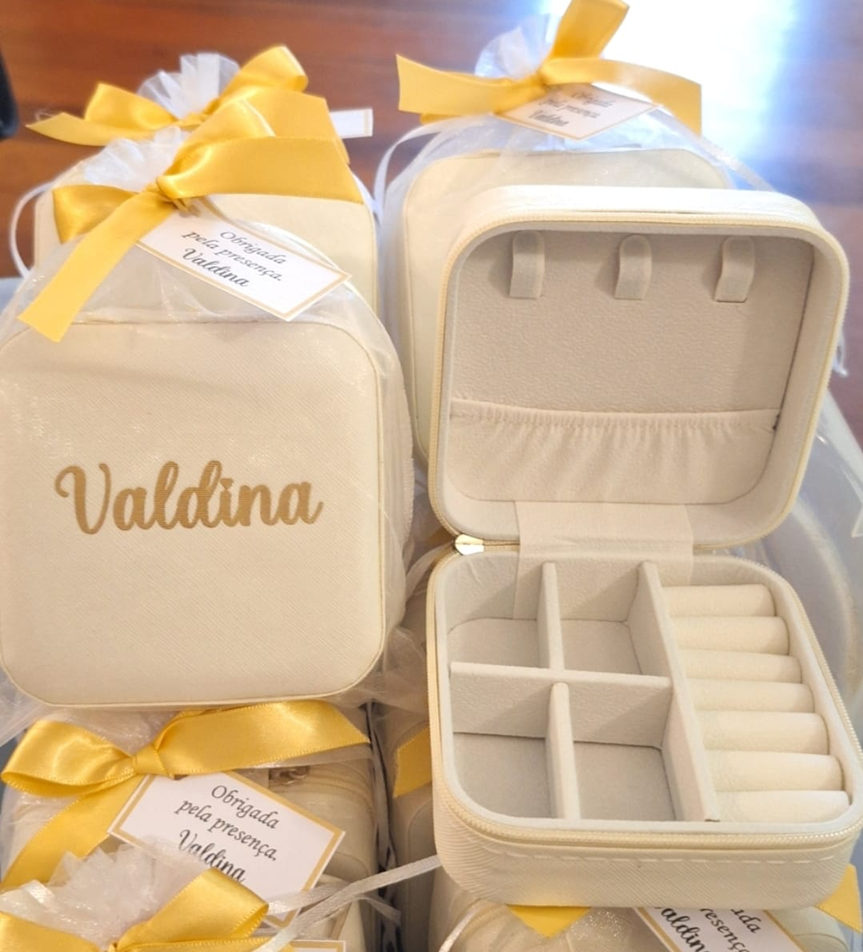 Lembranças para aniversario Adulto porta Joias personalizado Dourado